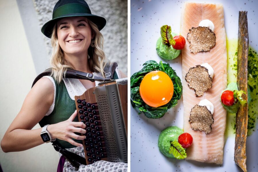 Die Steirische Harmonika, eine Knopfharmonika, ist ein typische Volksmusik-Instrument in Österreich (links). Das Internationale Trüffelfestival macht den Herbst in Graz zur Köstlichkeit. © Ivents Kulturagentur, Ulrike Rauch, Graz Tourismus, Werner Krug Die Steirische Harmonika, eine Knopfharmonika, ist ein typische Volksmusik-Instrument in Österreich (links). Das Internationale Trüffelfestival macht den Herbst in Graz zur Köstlichkeit. © Ivents Kulturagentur, Ulrike Rauch, Graz Tourismus, Werner Krug