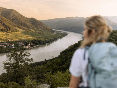 Weitblick vom Welterbesteig Wachau. © Donau Niederösterreich, Olga Brecht